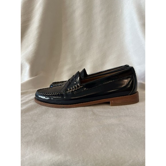 Weejuns G.H. Bass & Co.  Navy Blue Patent Leather Slip Of Flat Loafer Women’s‎ 6 - Picture 5 of 11